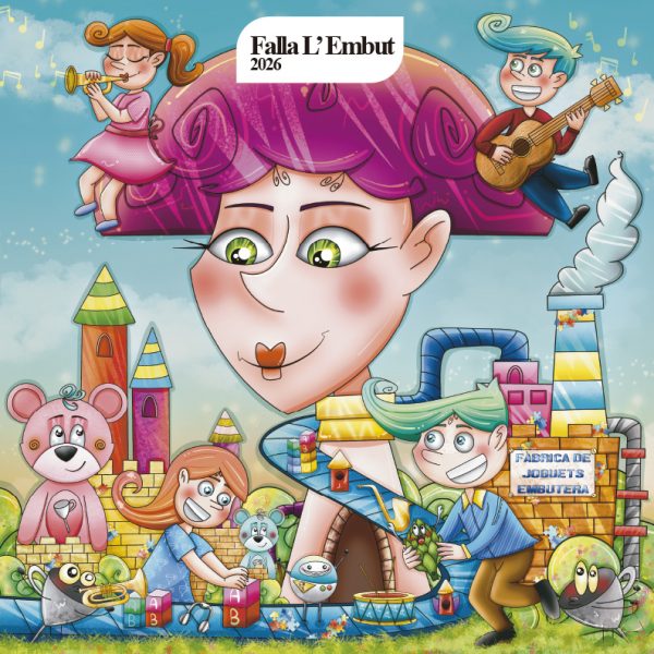 Portada del llibret de la Falla l'Embut de l'any 2026